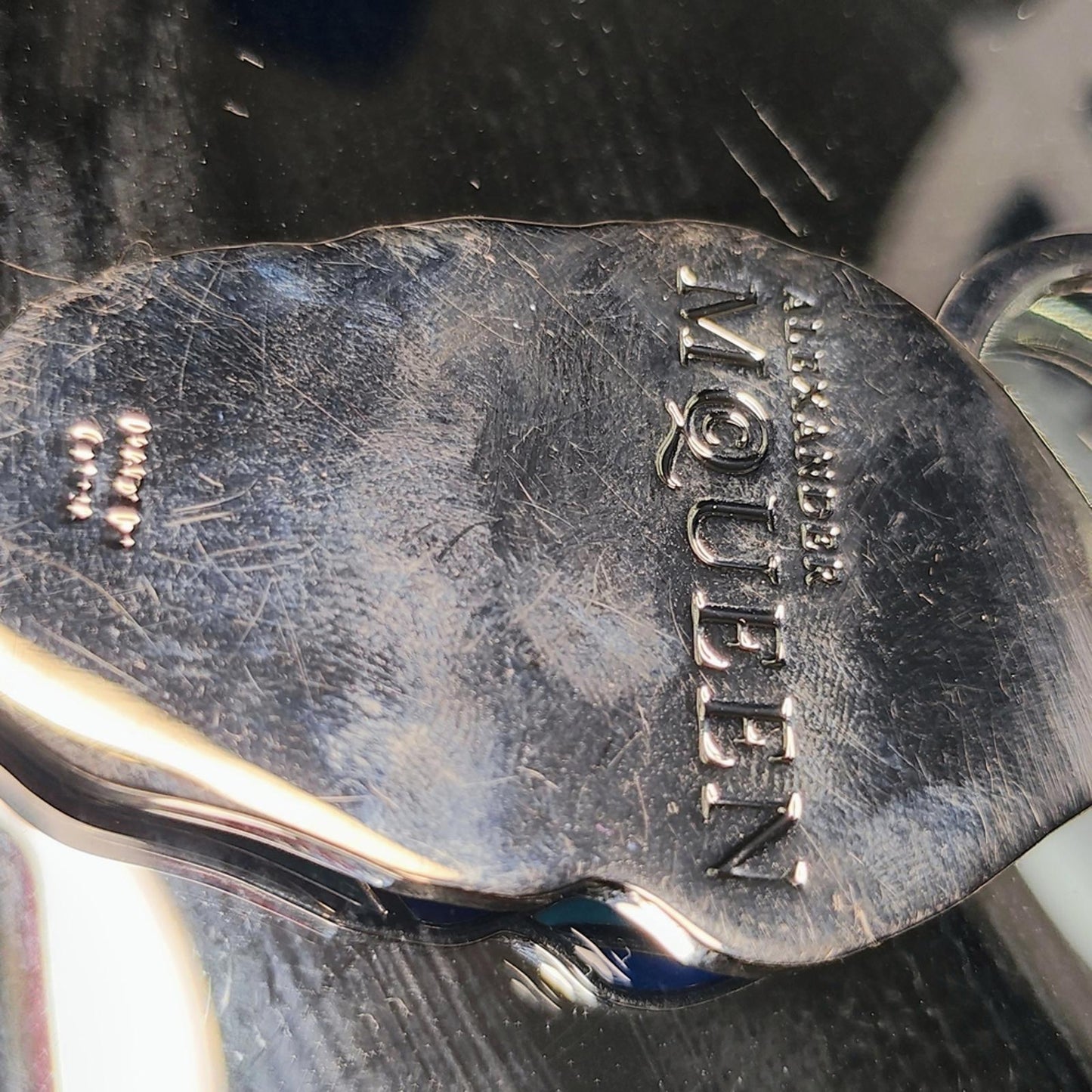 Alexander McQueen Blue and Silver Skull Charm