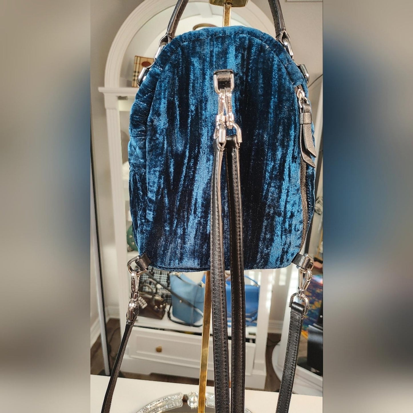 Kate Spade Blue Velvet Backpack