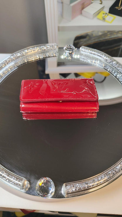 Louis Vuitton Red Patent Leather 4 Key ring holder Wallet