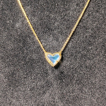 Kendra Scott Gold Necklace with Blue Heart Pendant