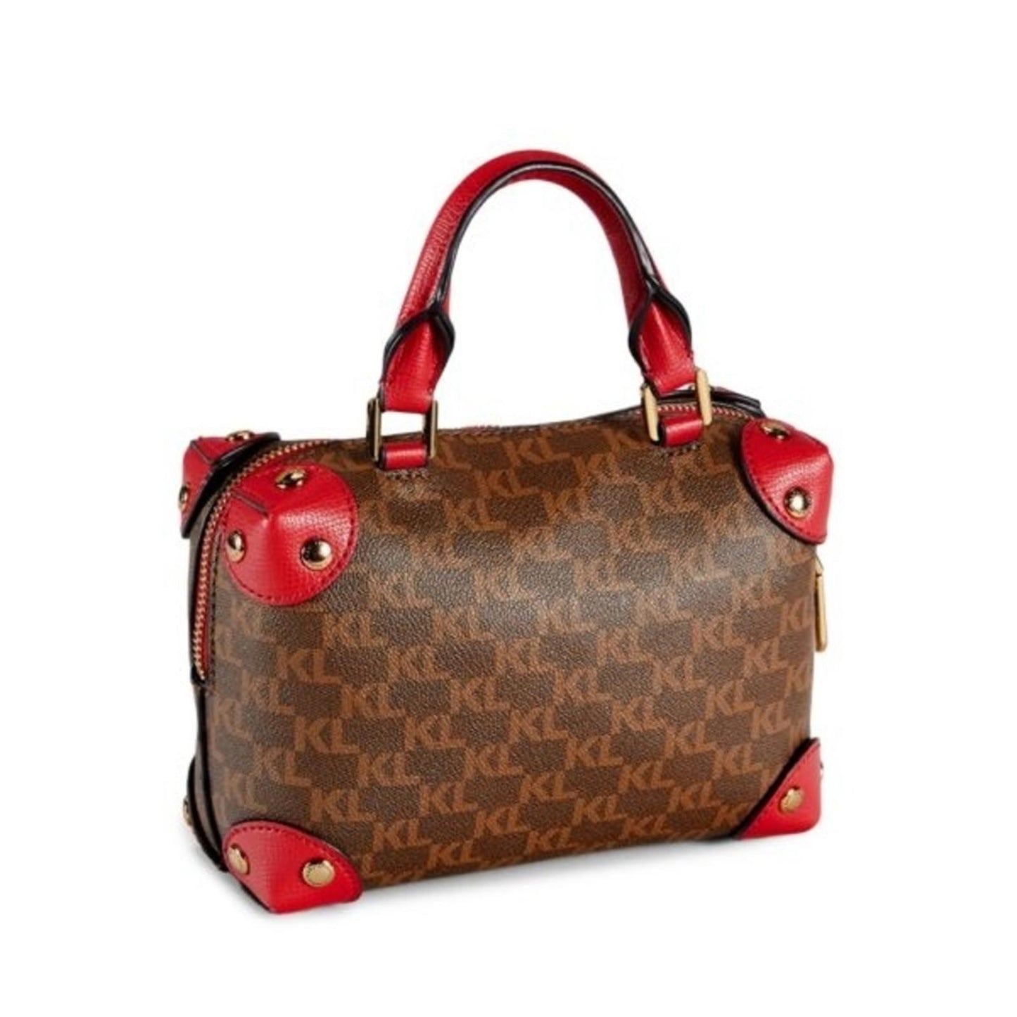 Karl Lagerfeld Valette Red and Brown Satchel