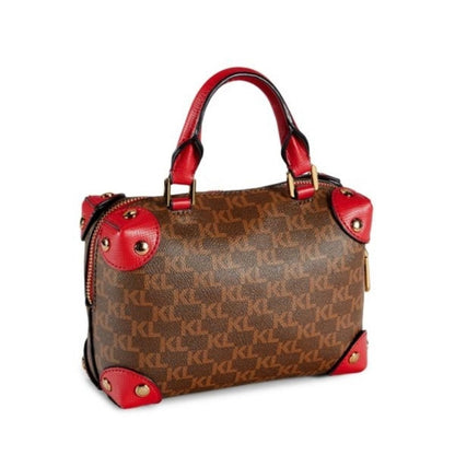 Karl Lagerfeld Valette Red and Brown Satchel