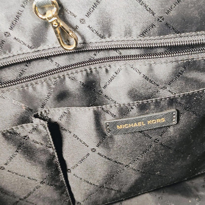 Michael Kors LOVE Jet Set Travel MD Carry All Black and Gold Tote Bag And Wallet
