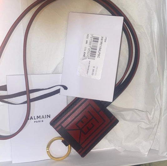 Balmain Paris Keychain Wallet - Red & Black