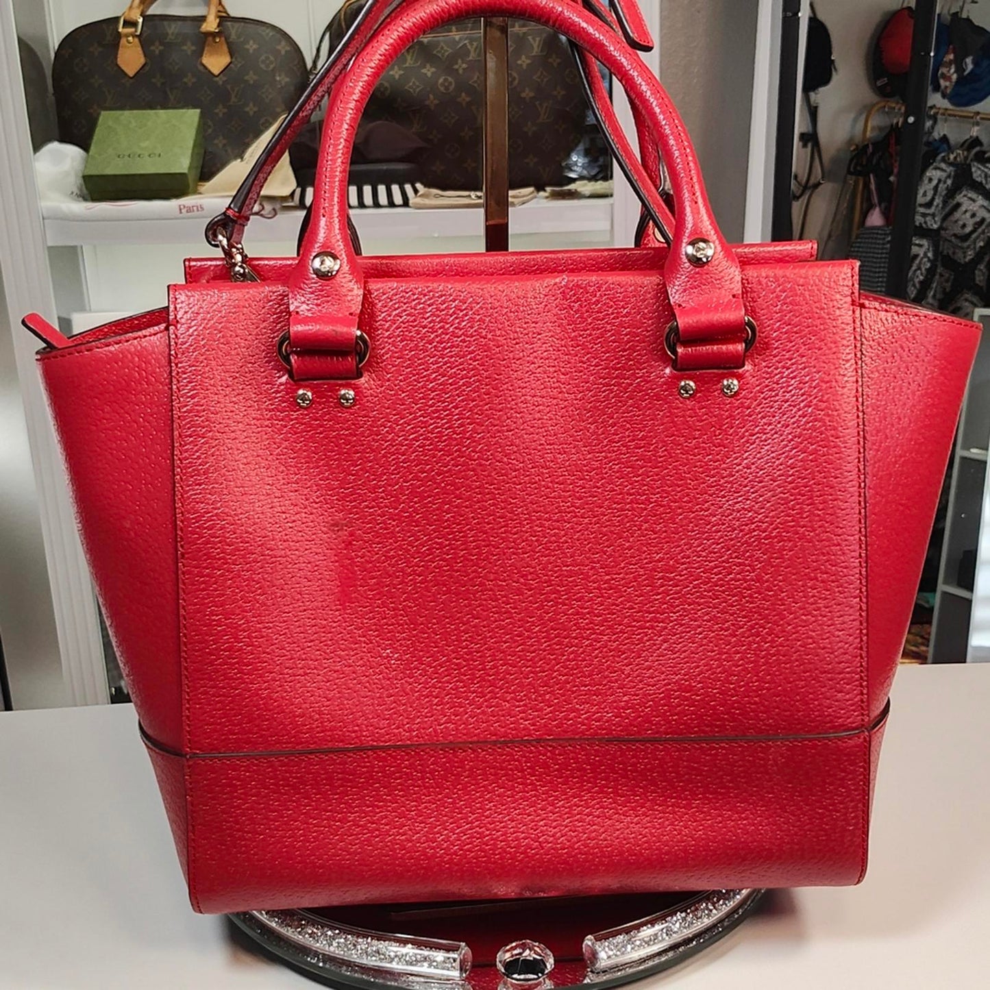 Kate Spade Red Leather Tote Bag