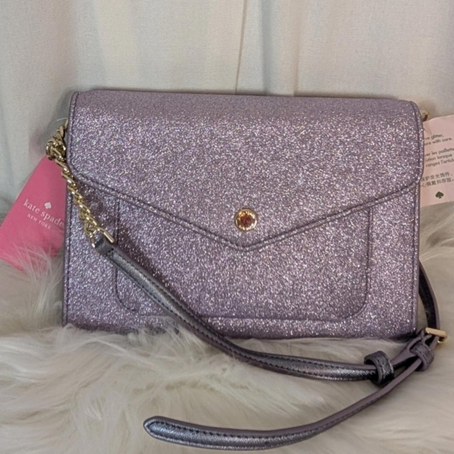 Kate Spade Glitter Tinsel Lilac Frost Crossbody Bag
