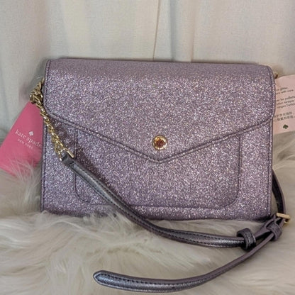 Kate Spade Glitter Tinsel Lilac Frost Crossbody Bag