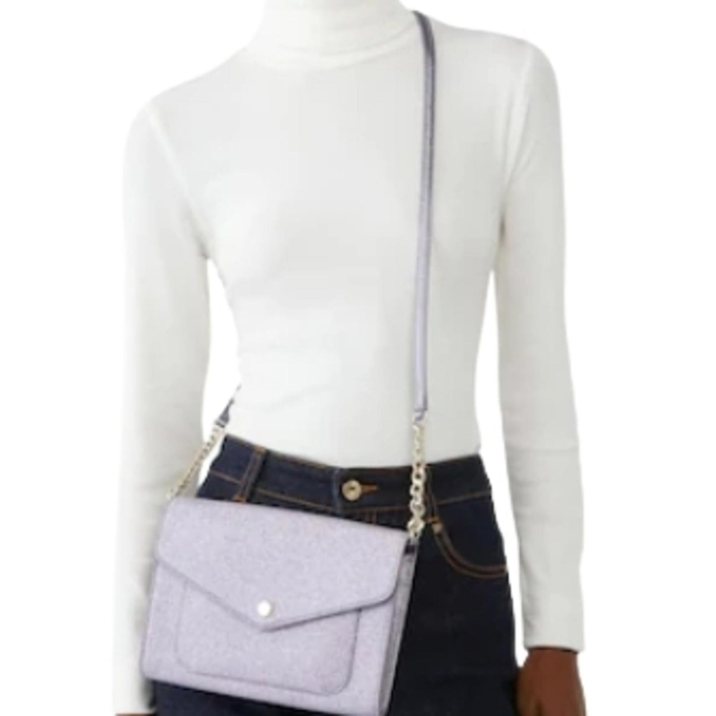 Kate Spade Glitter Tinsel Lilac Frost Crossbody Bag