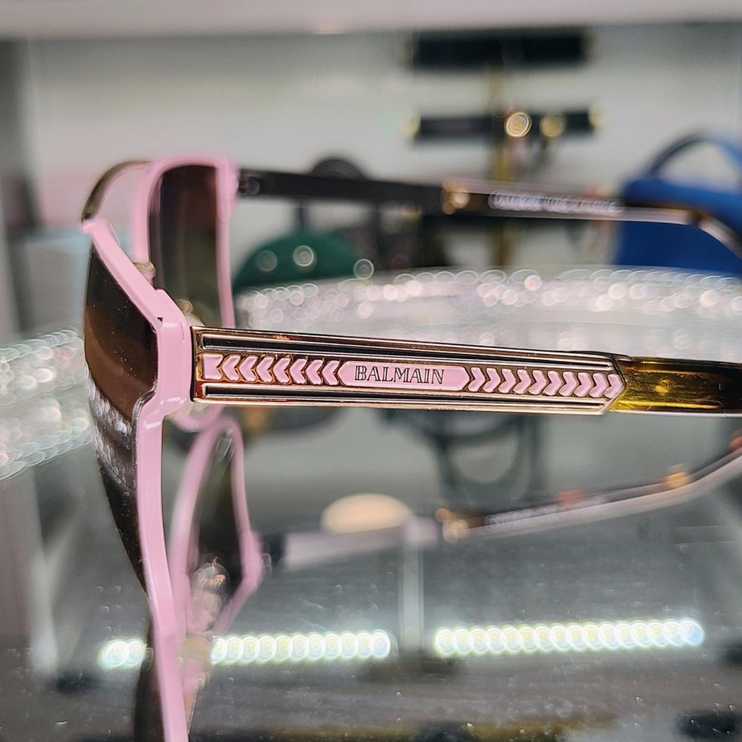 Balmain Pink and Gold Sunglasses BL2522B