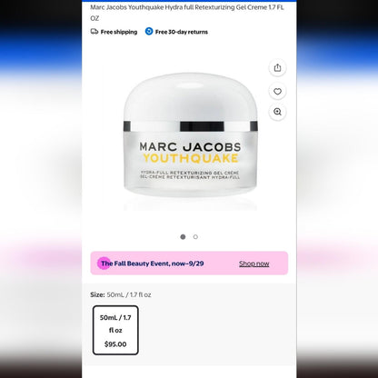 Marc Jacobs Youthquake Hydra-full Retexturizing Gel Crème Moisturizer