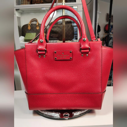 Kate Spade Red Leather Tote Bag