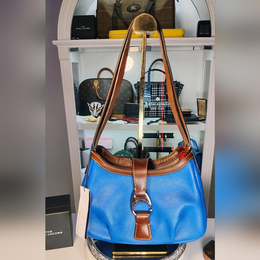 Dooney & Bourke Blue and Brown Shoulder Bag