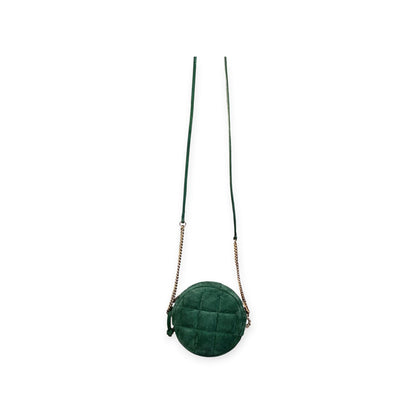 Henri Bendel Stylish Green Round Riveted Crossbody Bag
