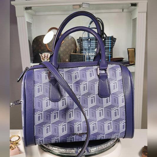 Karl Lagerfeld Purple Geometric Satchel