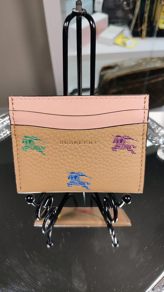 Burberry Multicolor Horse Logo Leather Cardholder
