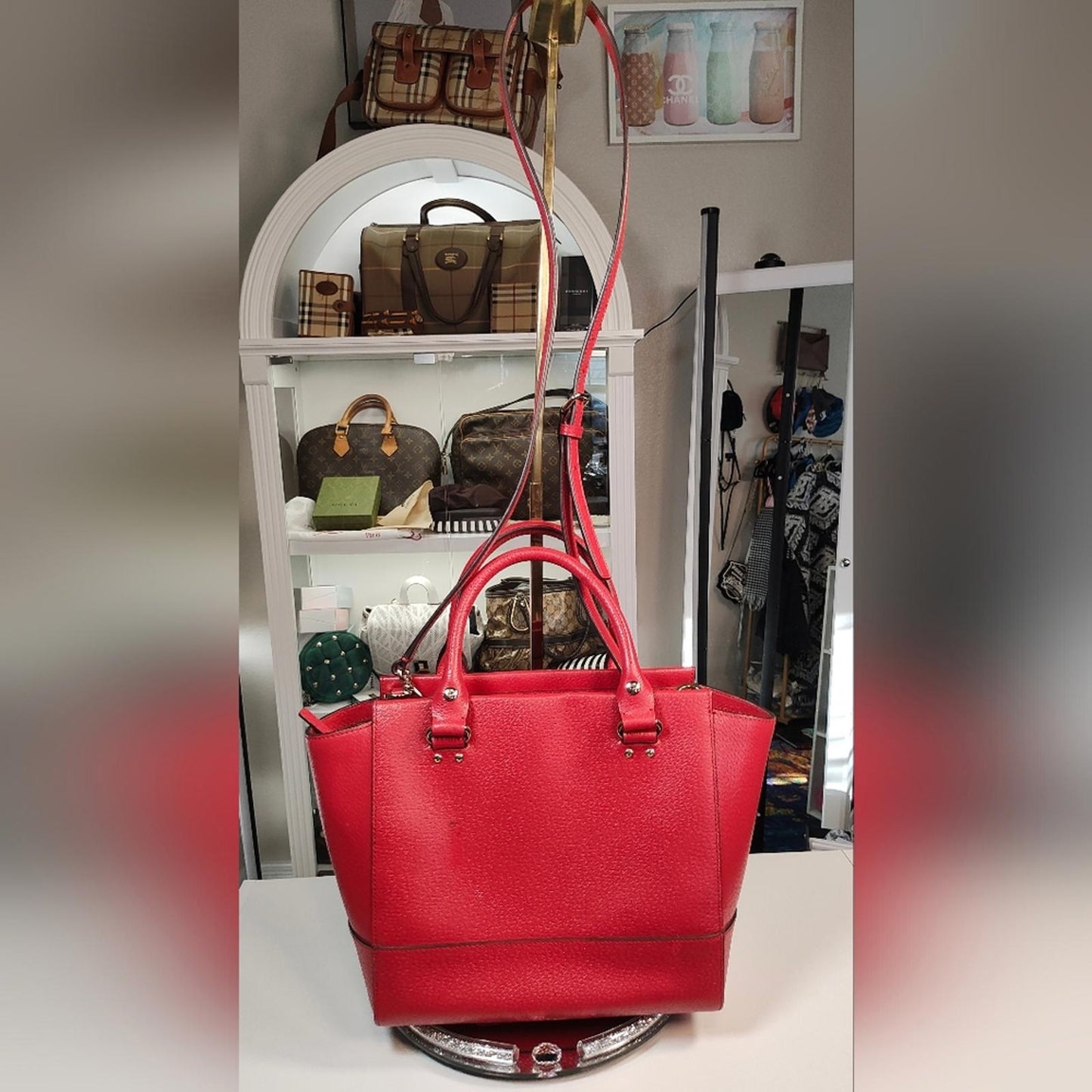 Kate Spade Red Leather Tote Bag