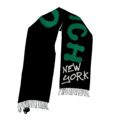 Coach Green and Black Wool Scarf