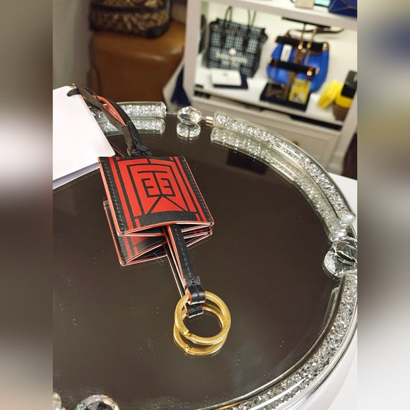 Balmain Paris Keychain Wallet - Red & Black